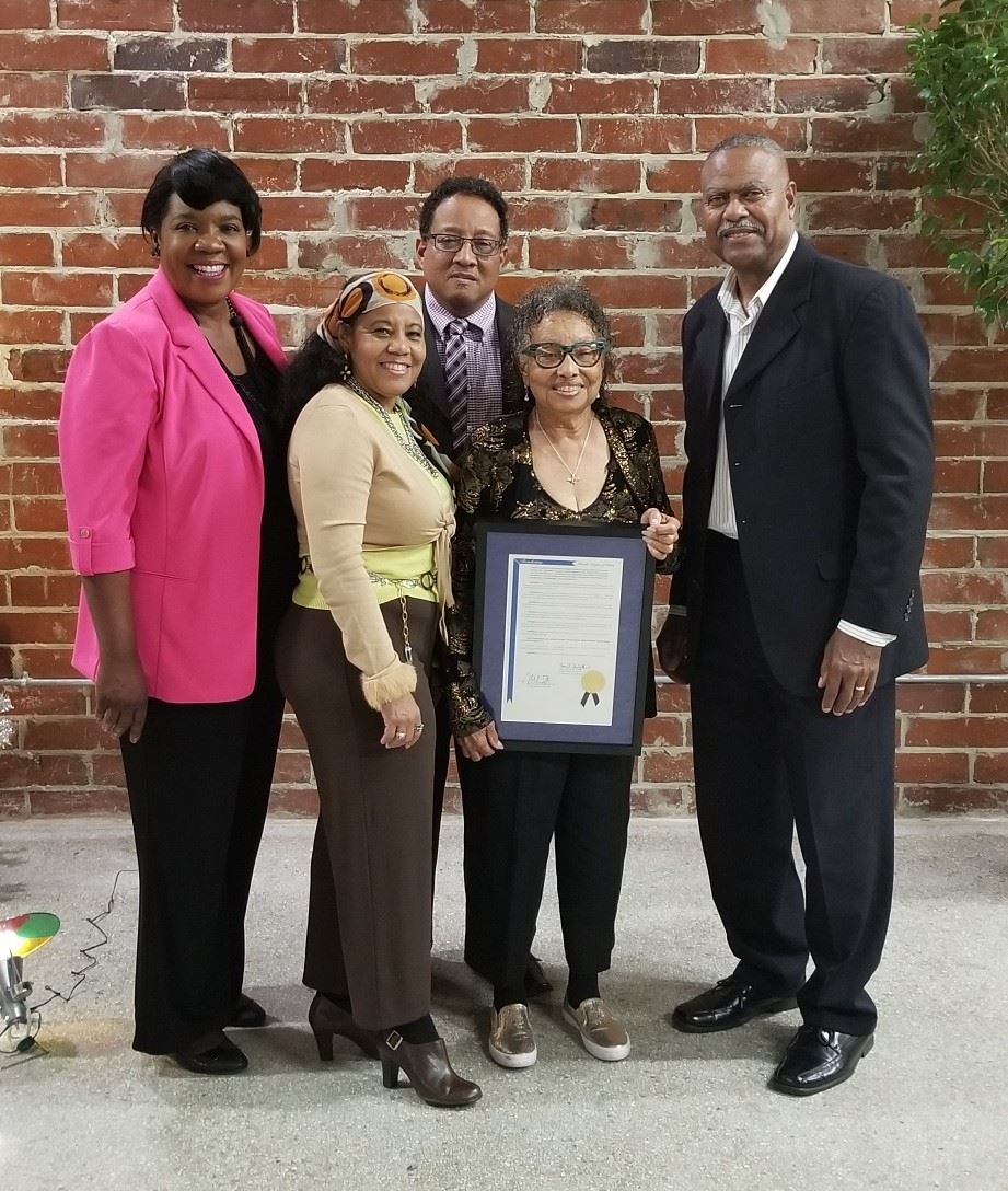  Mary Lawson Brown holding Years of Service Award