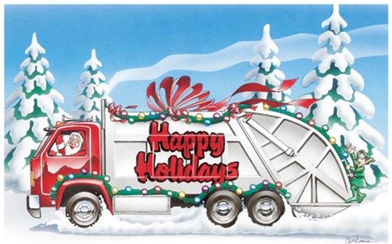 Holiday-Garbage Truck-Santa