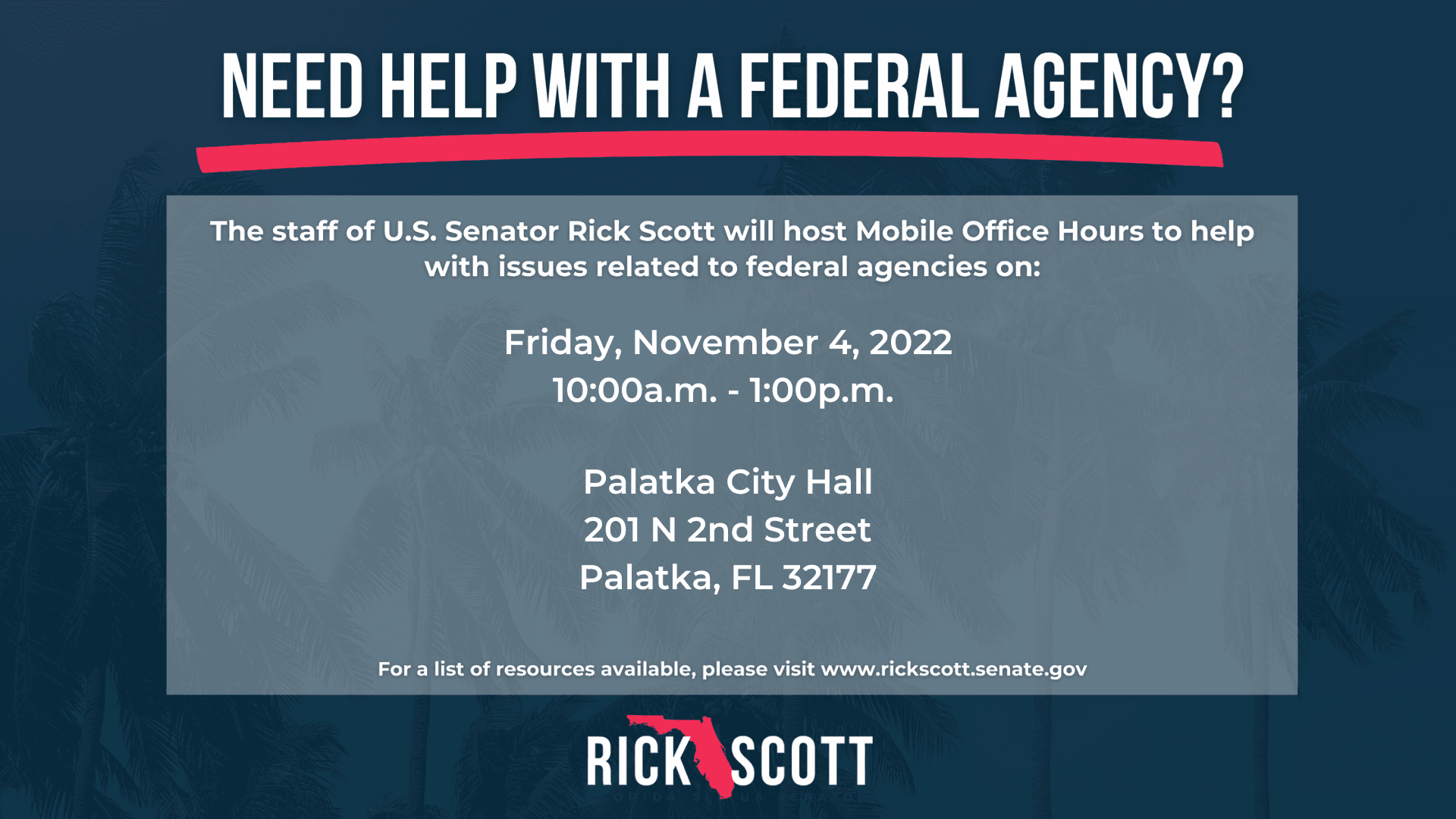 2022.11.04 US Senator Rick Scott visit