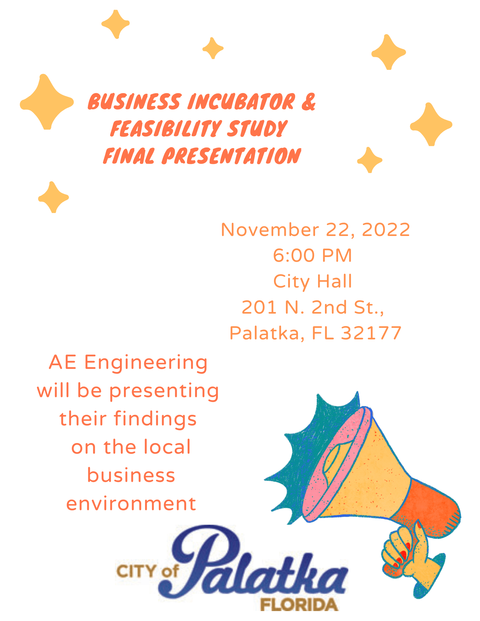 2022.11.22 Business Incubator and Feasibility Study Flyer -rescheduled from 2022.11.09