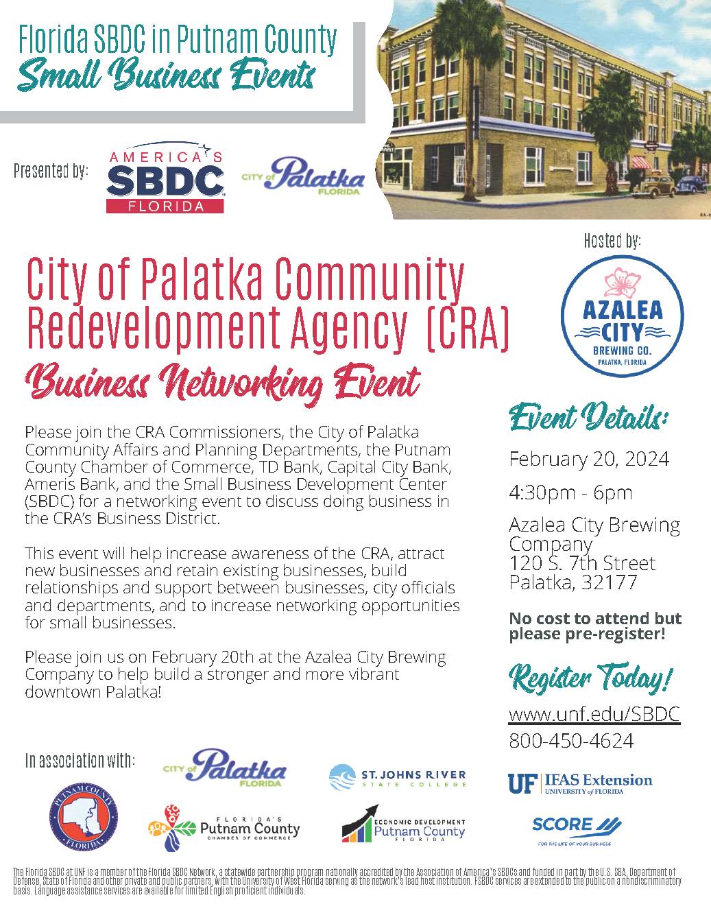 2.20.24 Palatka Networking event flyer
