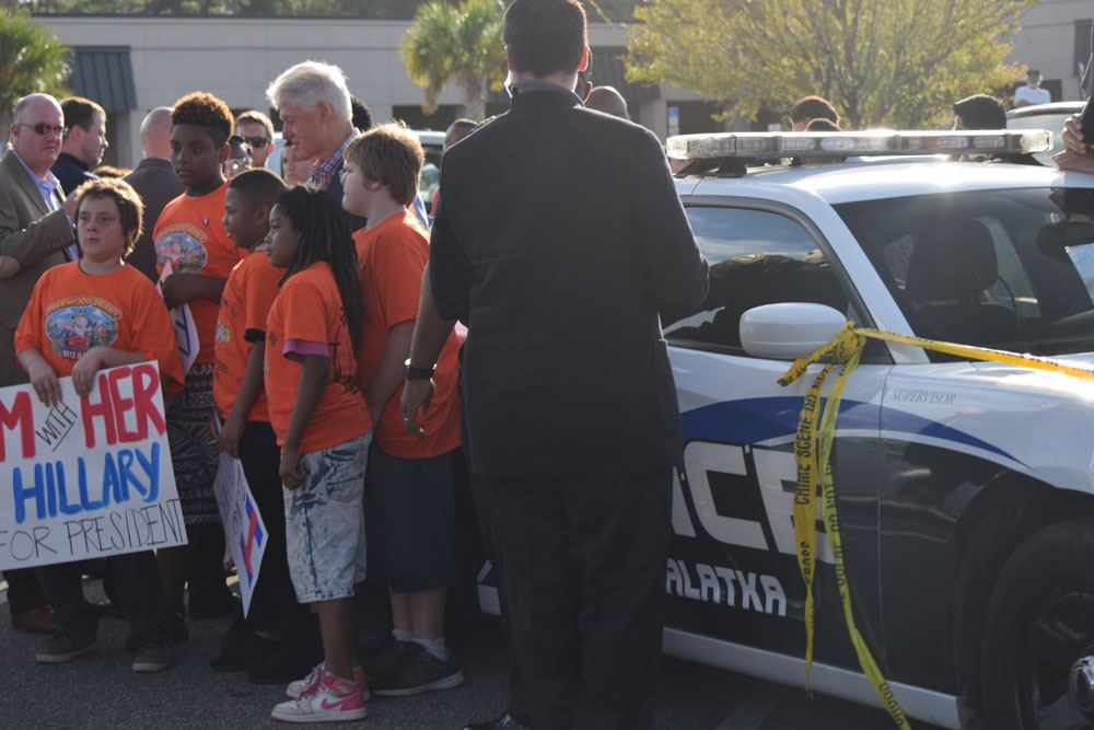 President Bill Clinton meets with members of the Boys to Men Mentoring Group.